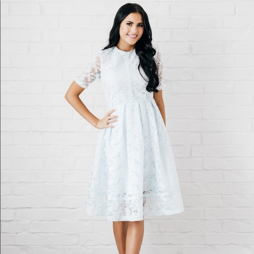 Rachel Parcell Powder Blue Lace Dress